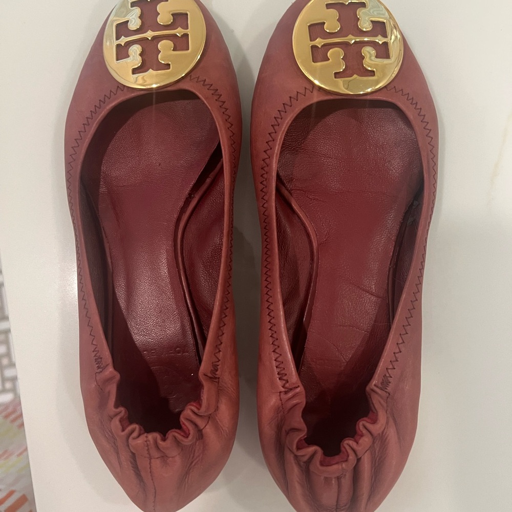 Tory Burch Red Reva Ballet Flats